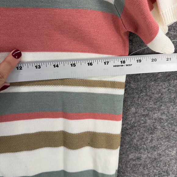 New Alfred Dunner Cardigan Women PS Petite White Striped Button Up V-Neck - Picture 6 of 8